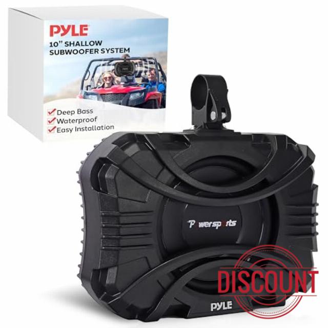 Pyle 10 Inch Subwoofer System - 400 Watts Powered Subwoofer for Marine & Powersports