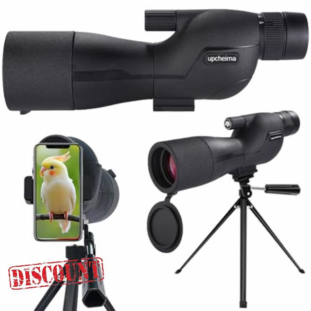 25-75x60 Spotting Scope - Variable Zoom HD Telescope for Adults
