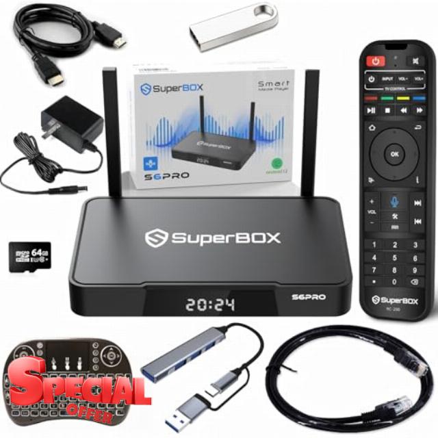 2025 S6 Pro Smart Media TV Box - 6K Ultra HD with Parental Control and Voice Control 4GB RAM 32GB ROM