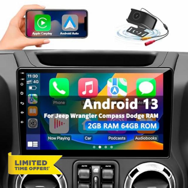 Car Radio Stereo for Jeep Wrangler JK 2007-2018 Dodge Ram 1500 2500 3500 Grand Cherokee
