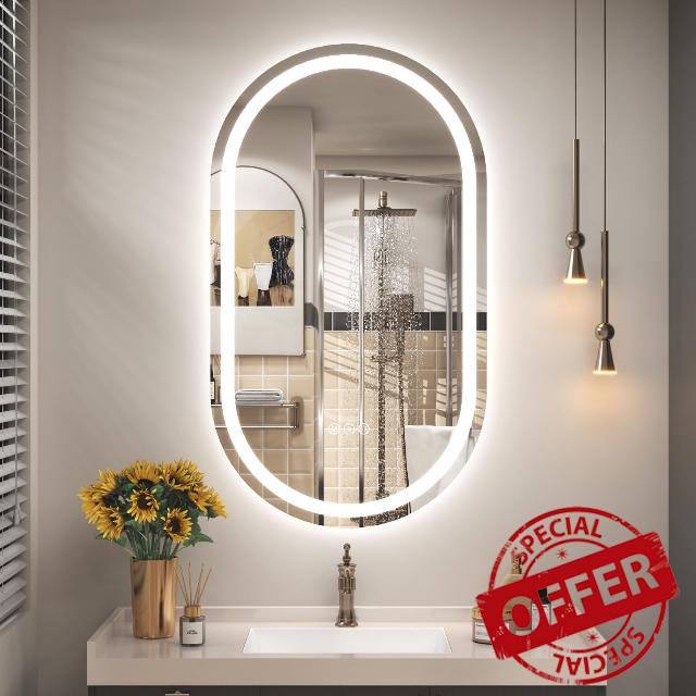 SMIROR 20x36 Oval LED Mirror for Bathroom