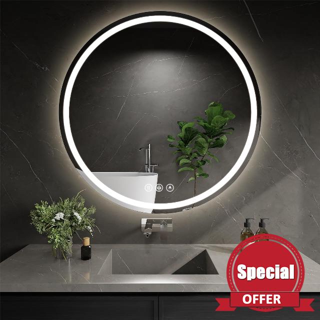 LED Bathroom Mirror 30 Inch Round Bathroom Mirror with Lights