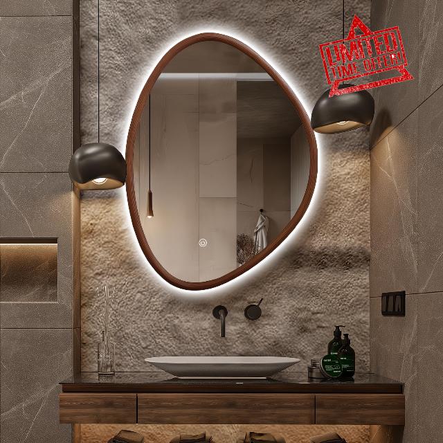 Irregular LED Bathroom Mirror with Lights