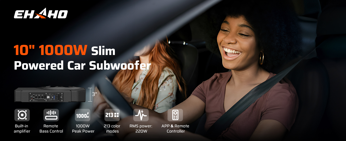 Slim Under Seat Powered Car Subwoofer Slim Under Seat Powered Car Subwoofer