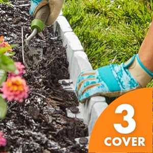 landscape edging, garden edging, landscaping, gardening, faux stone, no-dig