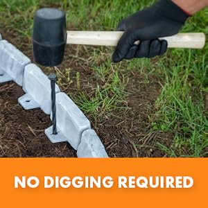 landscape edging, garden edging, landscaping, gardening, faux stone, no-dig